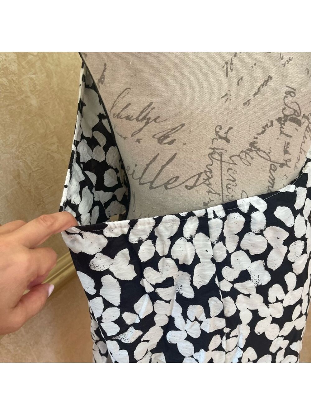 Mango Monochrome Floral Halter Mini Swing Dress Sz 10 Resortwear, Beach Club - Picture 12 of 15